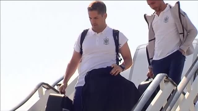 La selección española de fútbol llega a Bucarest