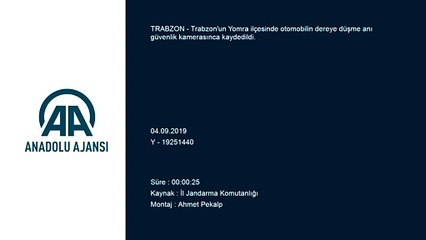 Otomobilin dereye düşme anı güvenlik kamerasına yansıdı - TRABZON