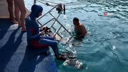 Milli sporcu Erken, Kaş'ta Sivas Kongresi için daldı