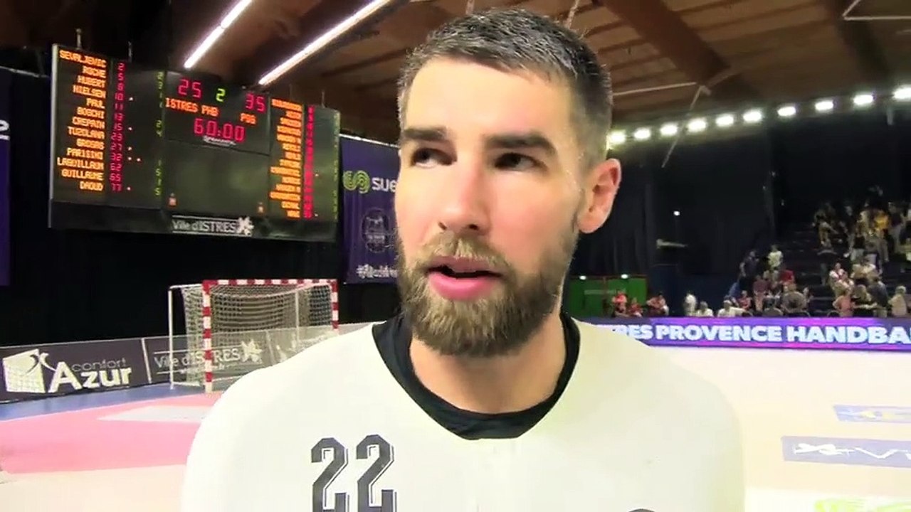 Luka Karabatic après la victoire du PSG Handball à Istres