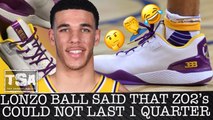 Lonzo Ball Interview - ZO2 Big Baller Brand Shoe Kept Ripping After 1 Quarter Playing In