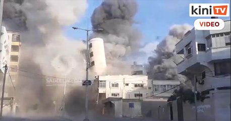 Angkatan Tentera Udara Israel menjatuhkan bom ke bangunan musik Palestine