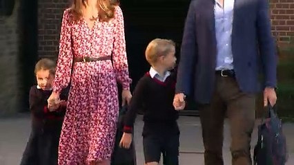 Princess Charlotte arrives for her first day at school