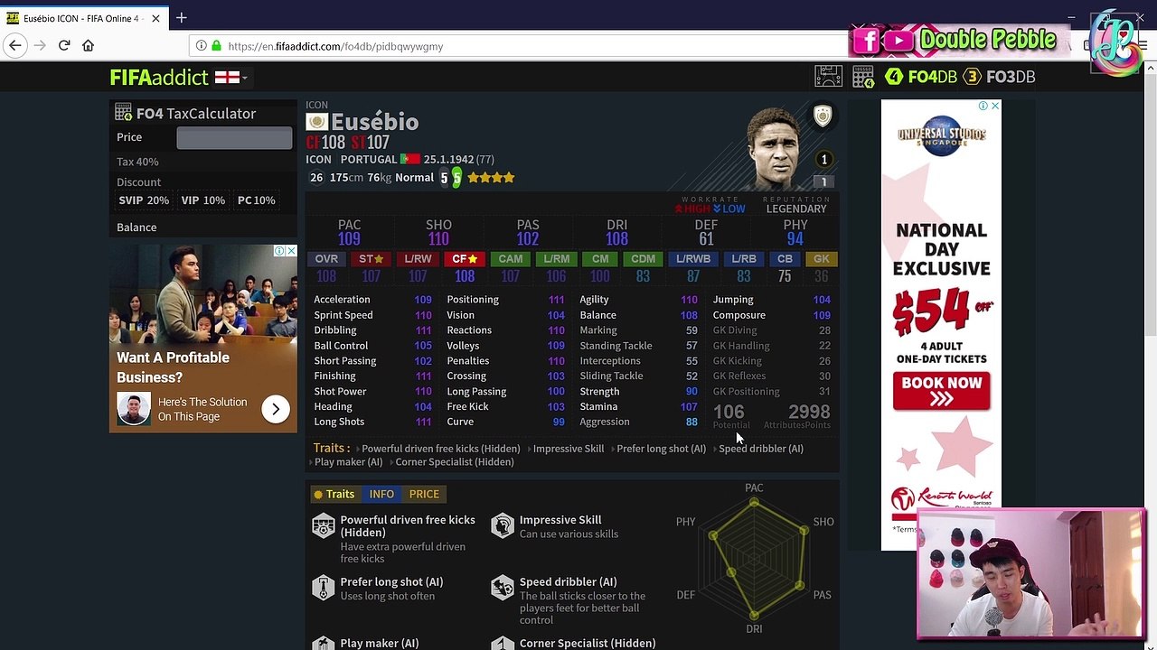 ICON Eusébio Review - รีวิวนักเตะ - Adakah Ia Berbaloi- - FIFA ONLINE 4