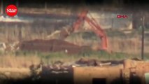 PKKYPG’li teröristler, sınırda hendek ve tünel kazıyor