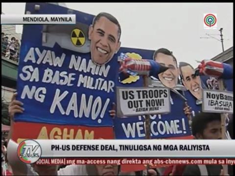 Leftists protest vs Obama, PH-US defense deal