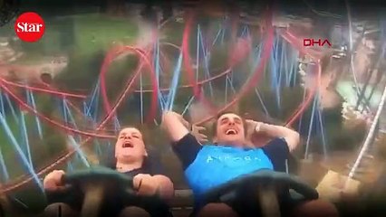 Hız treninde düşen telefonu havada kaptı