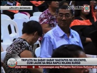 Triplets graduate cum laude in Batangas