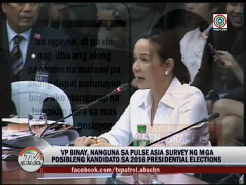 Binay, Grace Poe top survey on 2016 polls