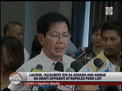 De Lima, Lacson vow to submit Napoles list to Senate