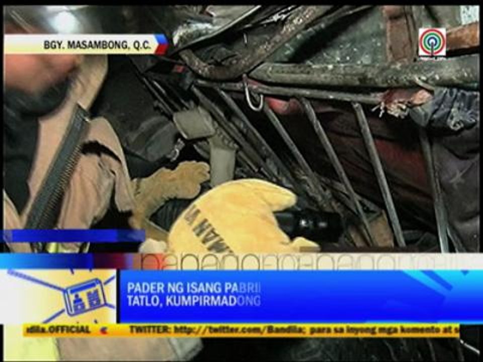 Wall collapse kills 3 in Quezon City