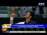 Djokovic donates prize money to flood victims