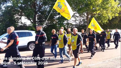 Les pompiers de Côte-d'Or manifestent à Dijon (5 septembre 2019)