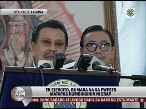 Erap convinces ER Ejercito leave Capitol