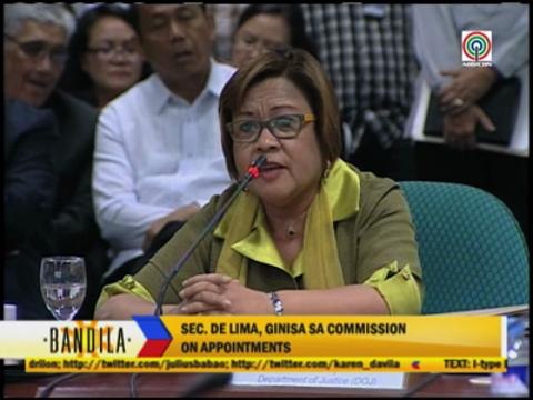 Chances high for de Lima, Soliman confirmation