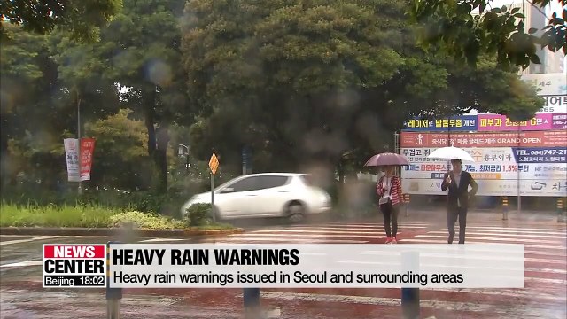 Heavy rain warning issued for Seoul and surrounding areas