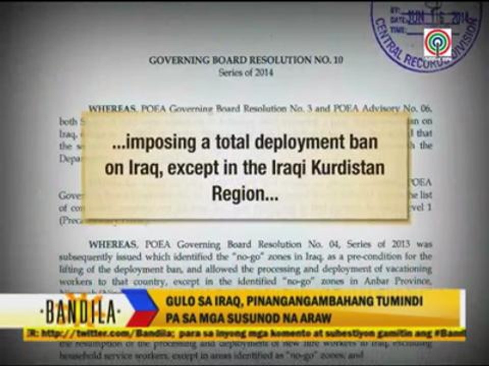 DFA bans OFW deployment to Iraq