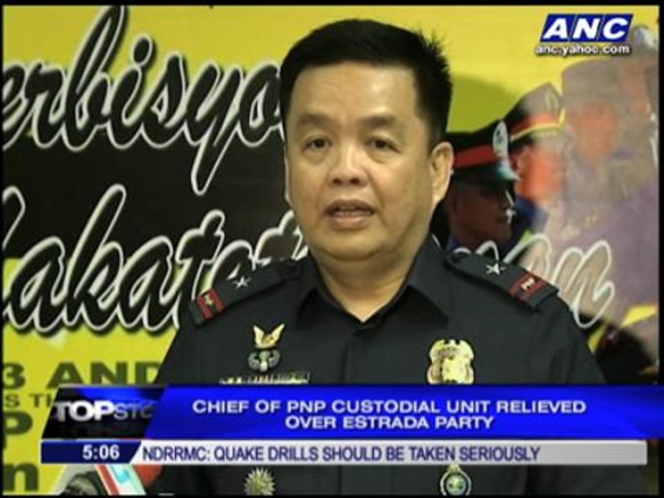 PNP's VIP jail boss relieved over Jinggoy party