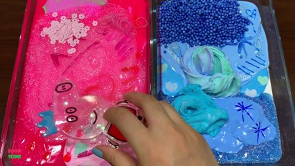 Relaxing with Pineapple and More || PINK Vs CYAN || Mixing Random Things Into Slime #623 |