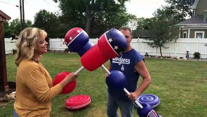 Backyard Bout with Blow Up Toys