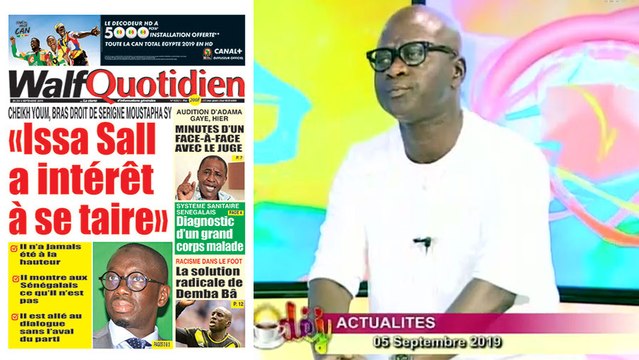 Actualité (avec Alioune Sow) - Petit Déj du 05 sept. 2019