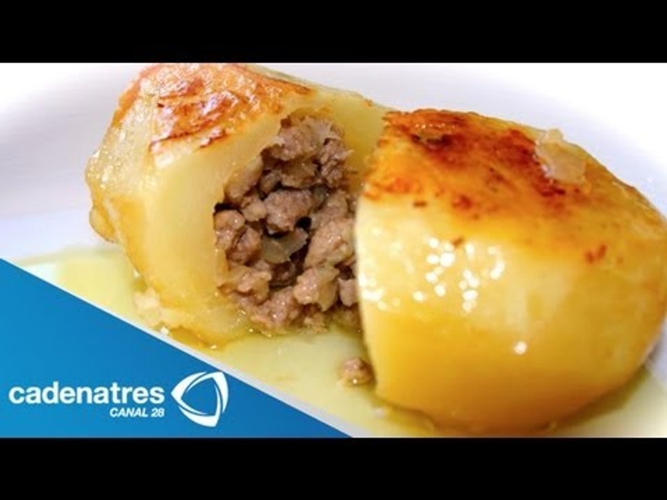 Receta de papas rellenas de carne de res. Recet...