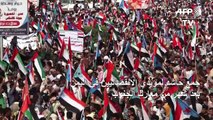 تجمع حاشد لمؤيدي الانفصاليين في اليمن بعد شهر من معارك الجنوب