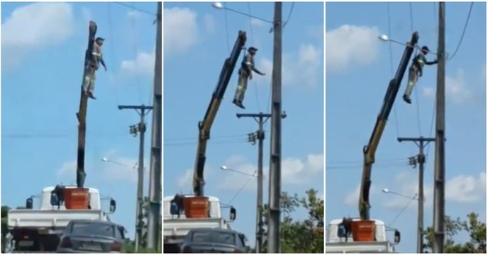 Apenas uma guindaste de última geração a operar com inteligência artificial e... carnal!