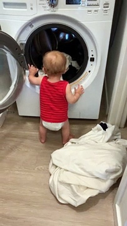 Little Guy Helps with Laundry