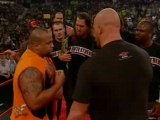 WWF - Kurt Angle soaks the Alliance with milk!