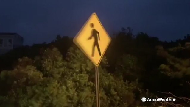 Hurricane Dorian unleashes its fury at dusk