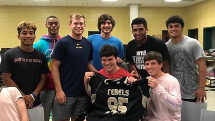 High School Football Team Surprises Fan With Cerebral Palsy