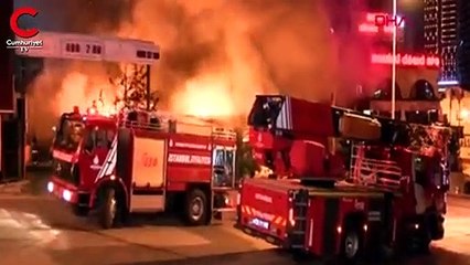 Ataşehir'de 3 katlı restoran alev alev yandı 