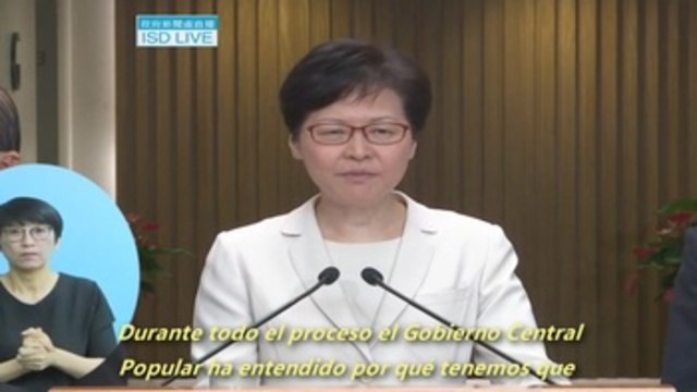 La líder de Hong Kong asegura que Pekín no influyó en retirada de ley extradición