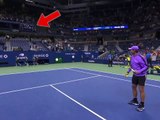 Ünlü tenisçi Rafael Nadal, tenis topunu ESPN kanalının maç anlatım yerine nokta atışı gönderdi