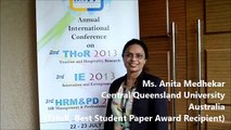 Ms. Anita Medhekar at THoR Conference 2013 by GSTF Singapore