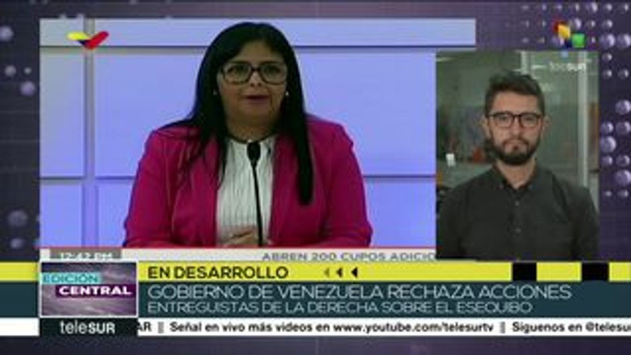 Rodríguez: Pretenden entregar el Esequibo a empresas transnacionales
