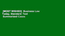 [MOST WISHED]  Business Law Today, Standard: Text   Summarized Cases
