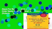 About For Books  Robert s Rules of Order Newly Revised In Brief, 2nd edition (Roberts Rules of
