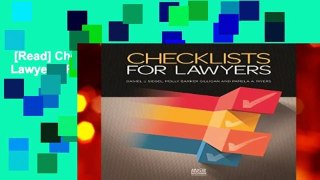 [Read] Checklists for Lawyers  For Free