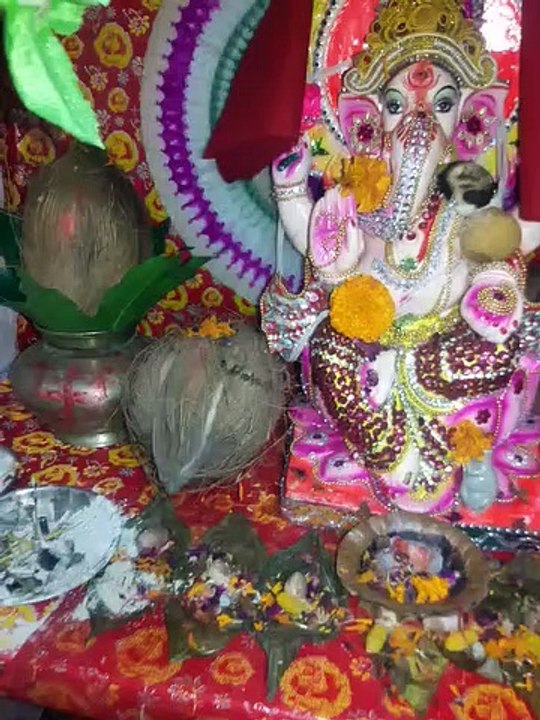 Celebration and offerings for Indian festival at home.....