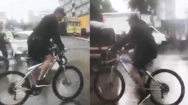 Salman Khan rides a bicycle to reach Dabangg 3 set in Mumbai rains; Watch Video | FilmiBeat