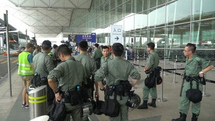 Increased security at Hong Kong International Airport