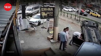 Bursa’da can pazarı kamerada: Böyle takla attı