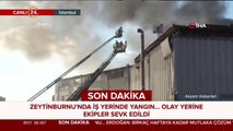 Zeytinburnu'nda iş yerinde yangından ilk görüntüler