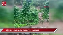 Rize’de heyelanda ev çöktü!