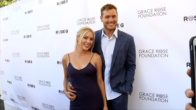 Cassie Randolph and Colton Underwood 16th Annual Grace Rose Fashion Fundraiser Purple Carpet