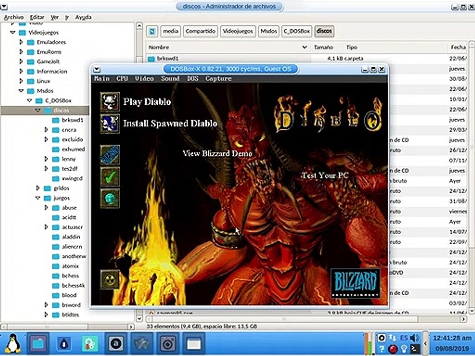 Prueba de DOSBox-X 0.82.21 SDL2 + Windows 95 RTM + Diablo 1