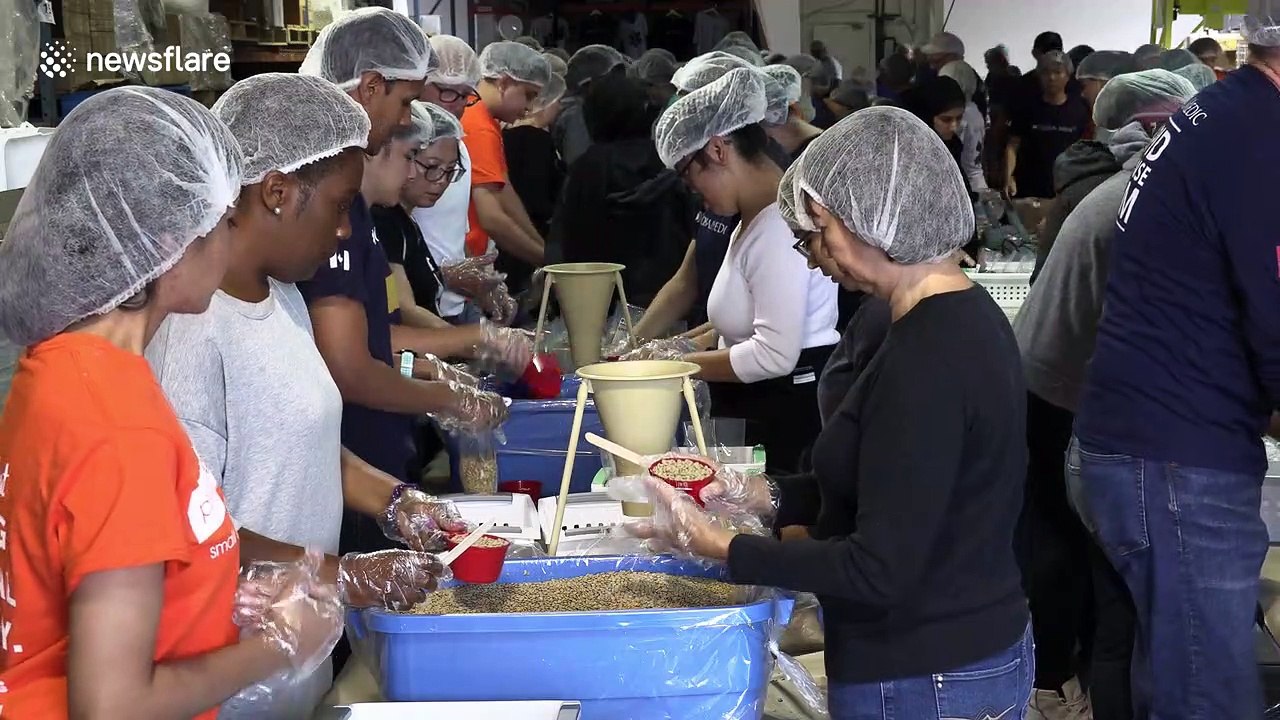 Aid organisation prepares boxes for hurricane-ravaged Bahamas