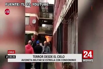 Chile: avioneta de la Fuerza Aérea cayó en un condominio